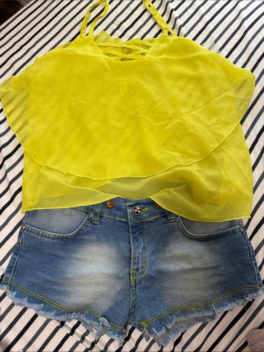 Bright Yellow Chiffon Cami Top